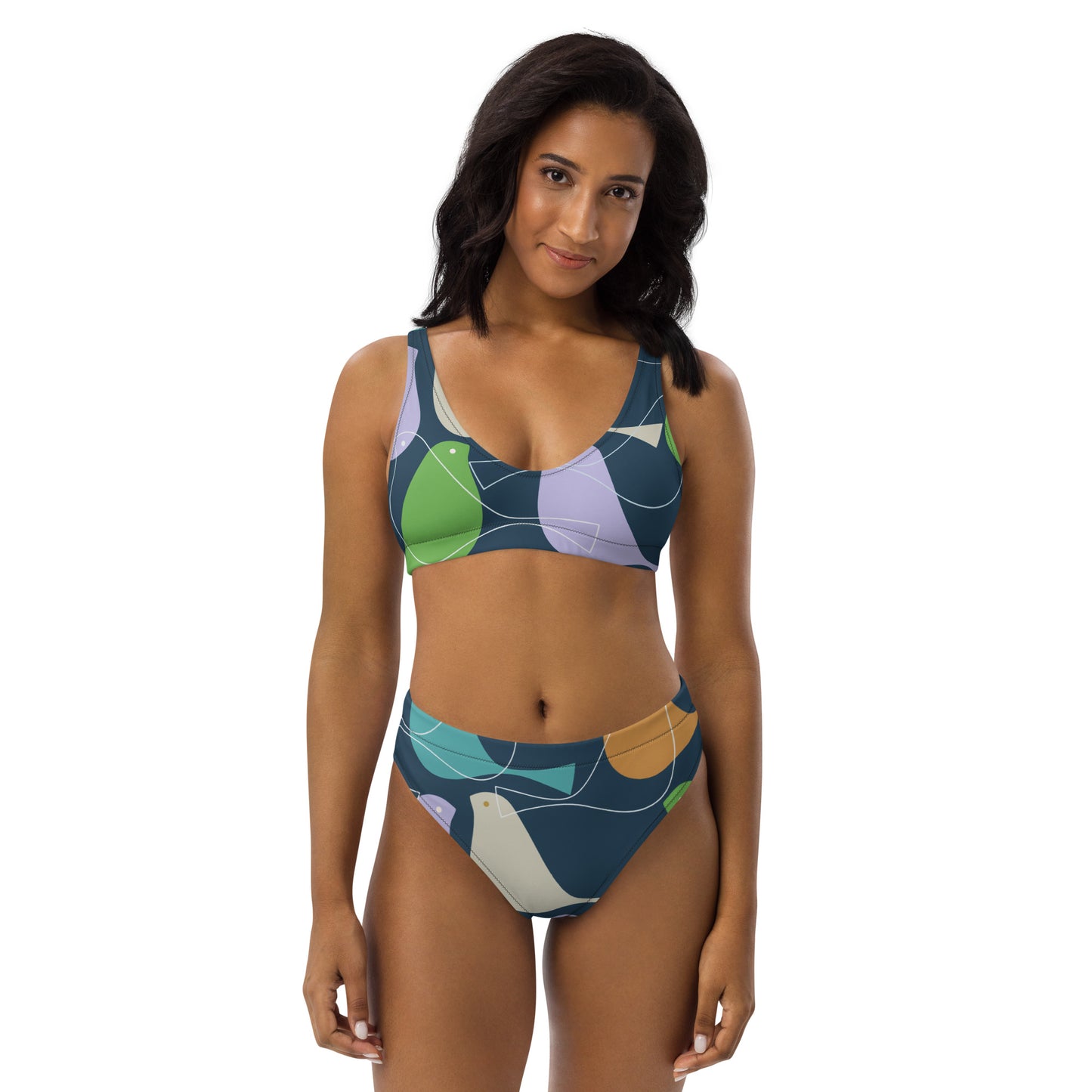 Belize Birds Recycled high-waisted bikini