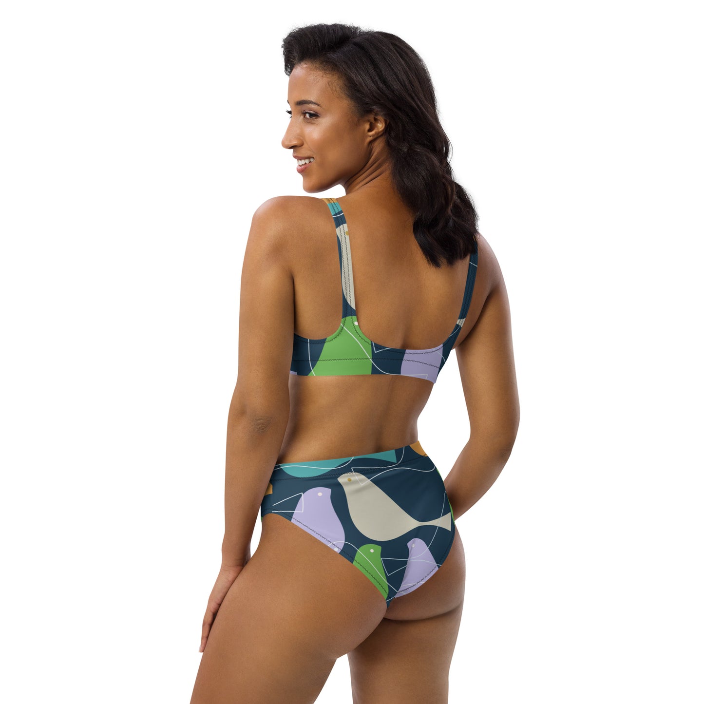 Belize Birds Recycled high-waisted bikini