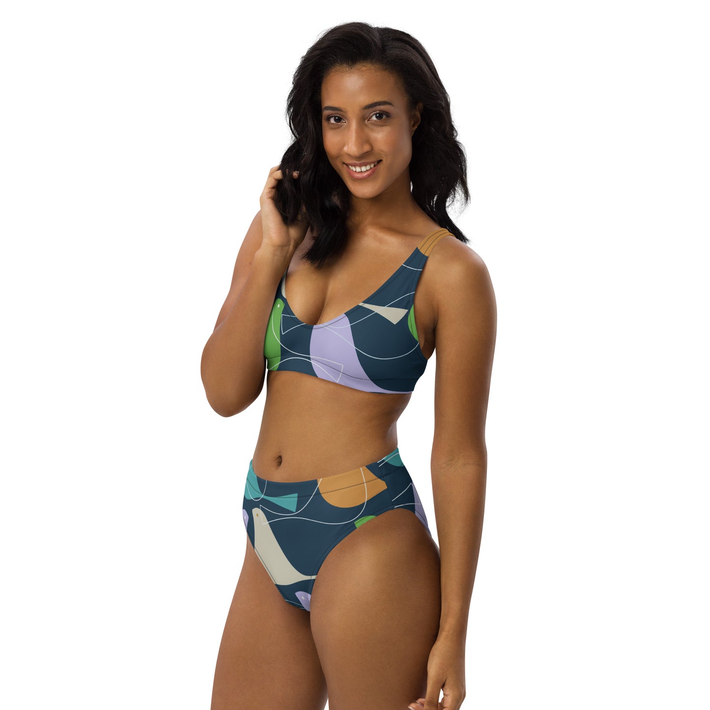 Belize Birds Recycled high-waisted bikini