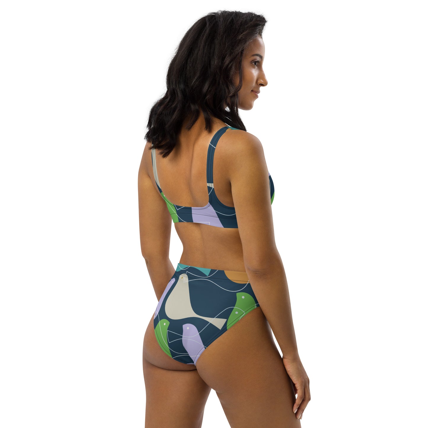 Belize Birds Recycled high-waisted bikini