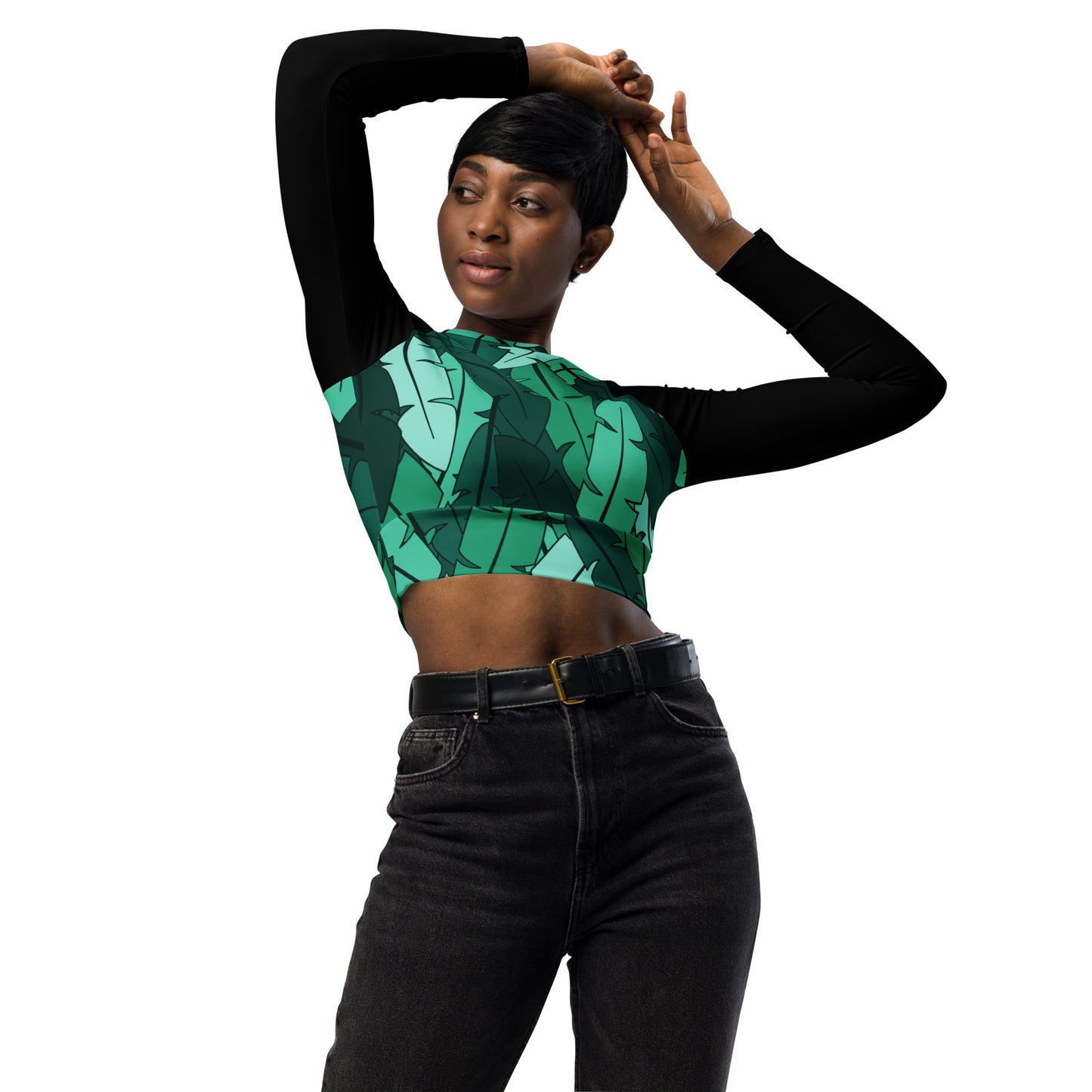 Banana Mania Recycled long-sleeve crop top