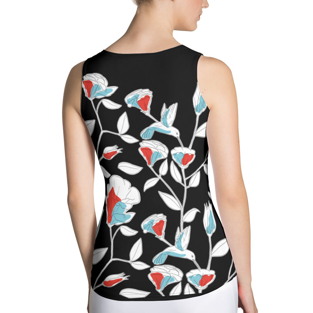 Hummingbird Tank Top in Black