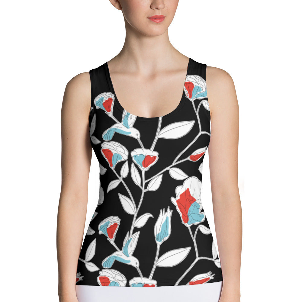 Hummingbird Tank Top in Black
