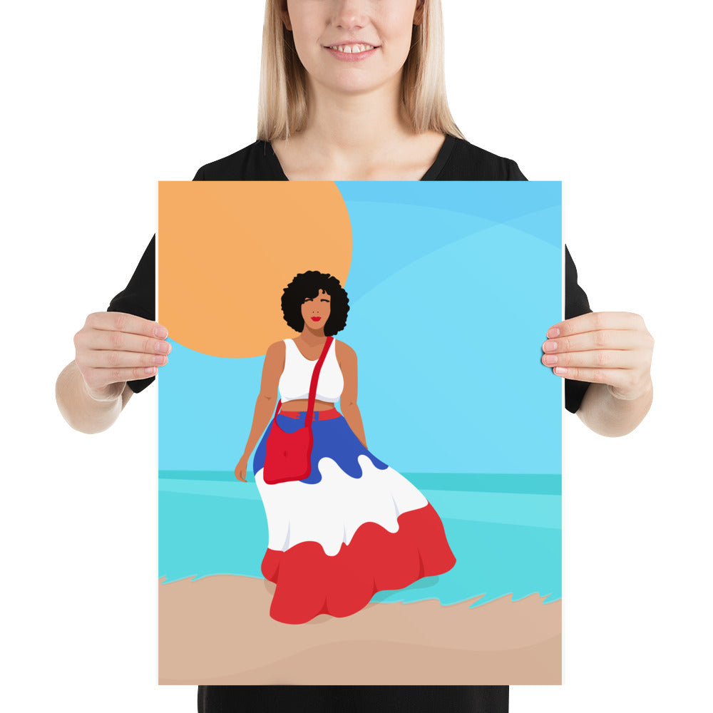 A Quiet Stroll Down The Beach Poster