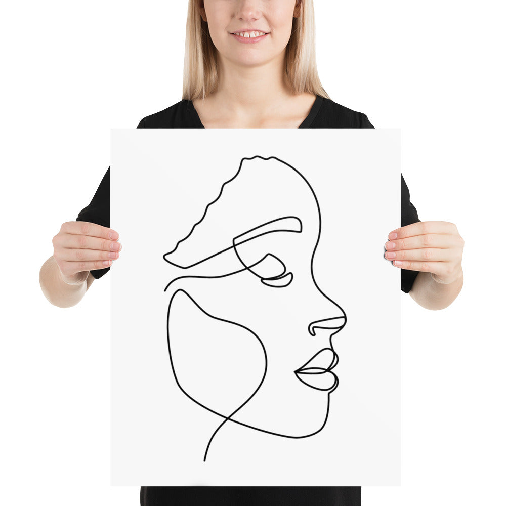 Self Portrait Line Drawing Poster