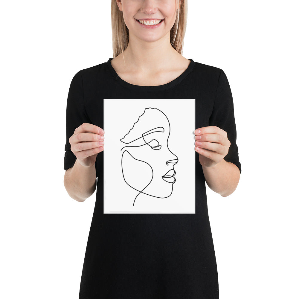 Self Portrait Line Drawing Poster