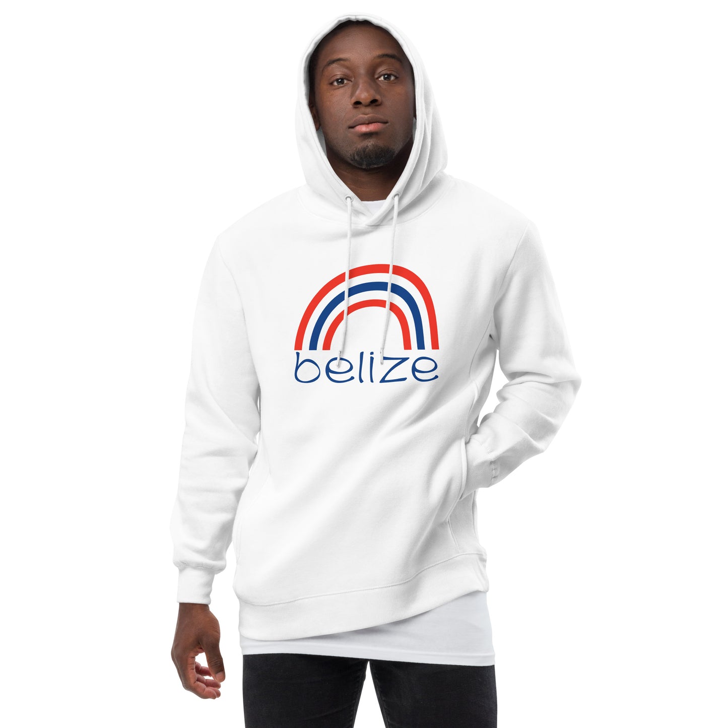 Belize Rainbow Unisex fashion hoodie in white