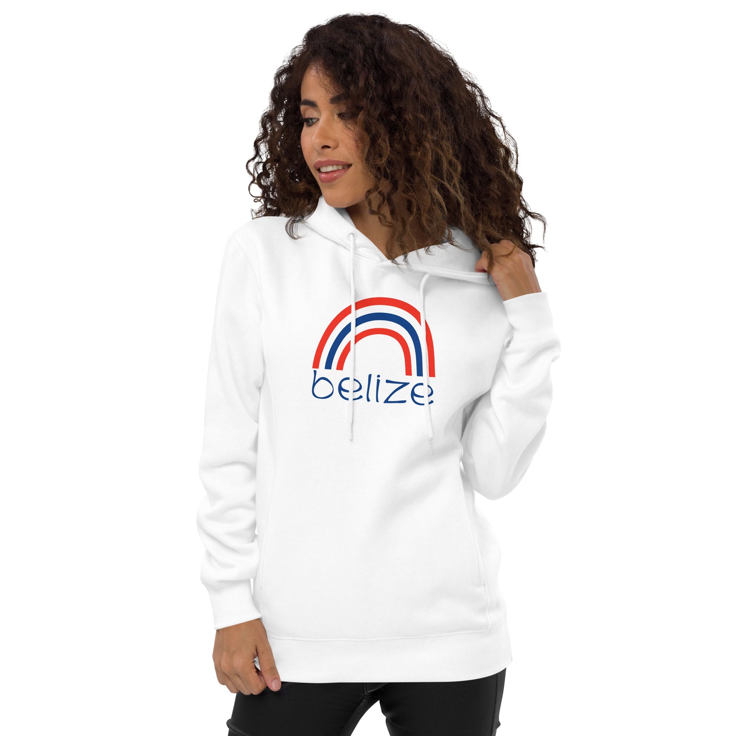 Belize Rainbow Unisex fashion hoodie in white