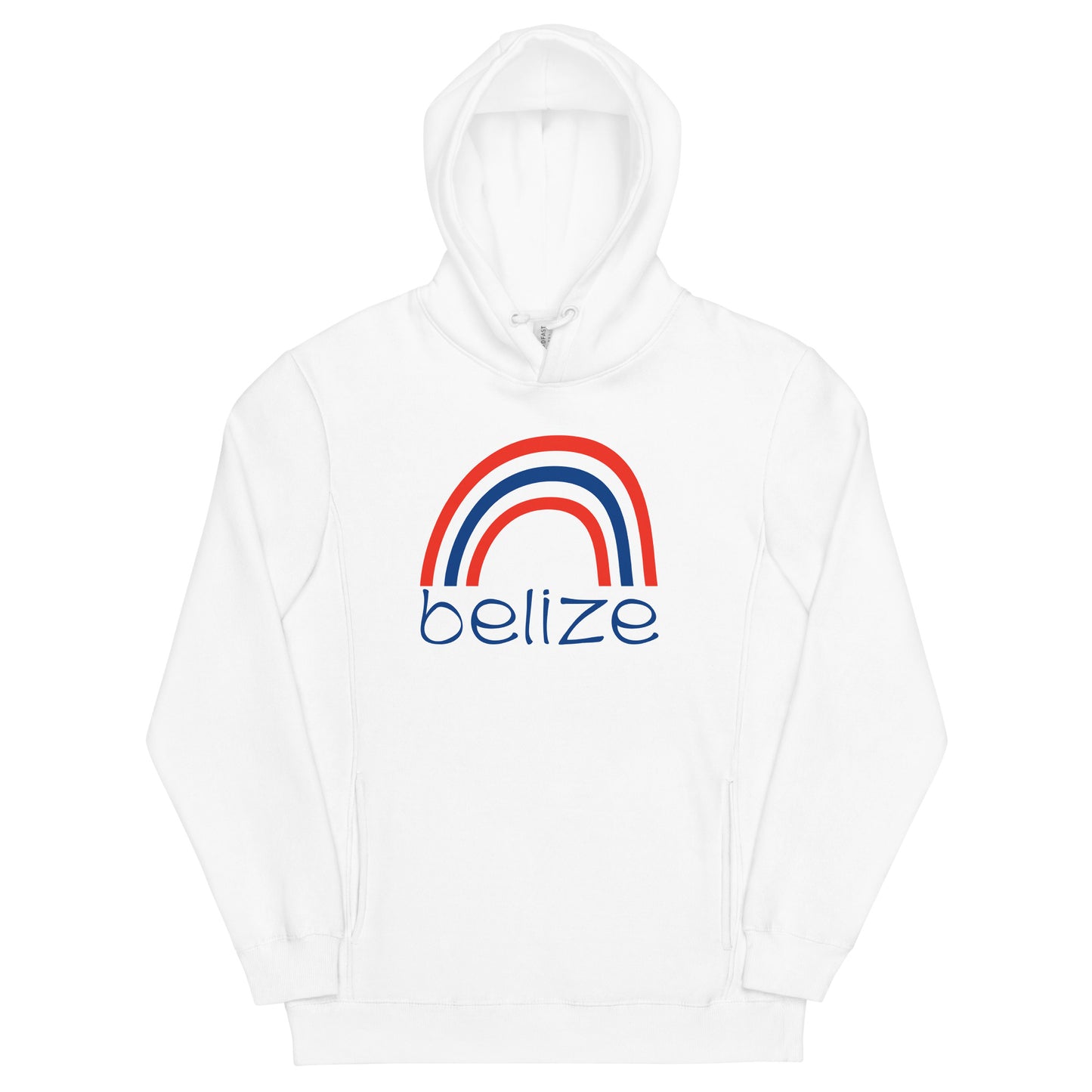 Belize Rainbow Unisex fashion hoodie in white