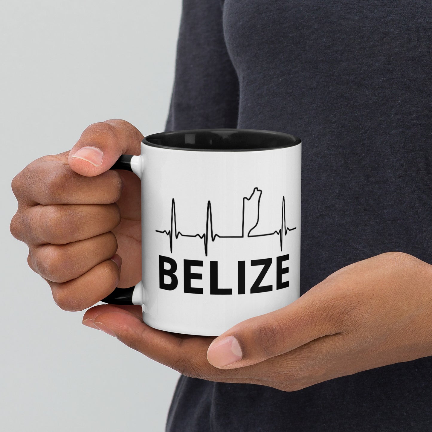 White Belize Lifeline Mug with Color Inside