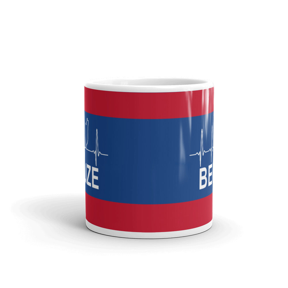 Belize Flag White glossy mug