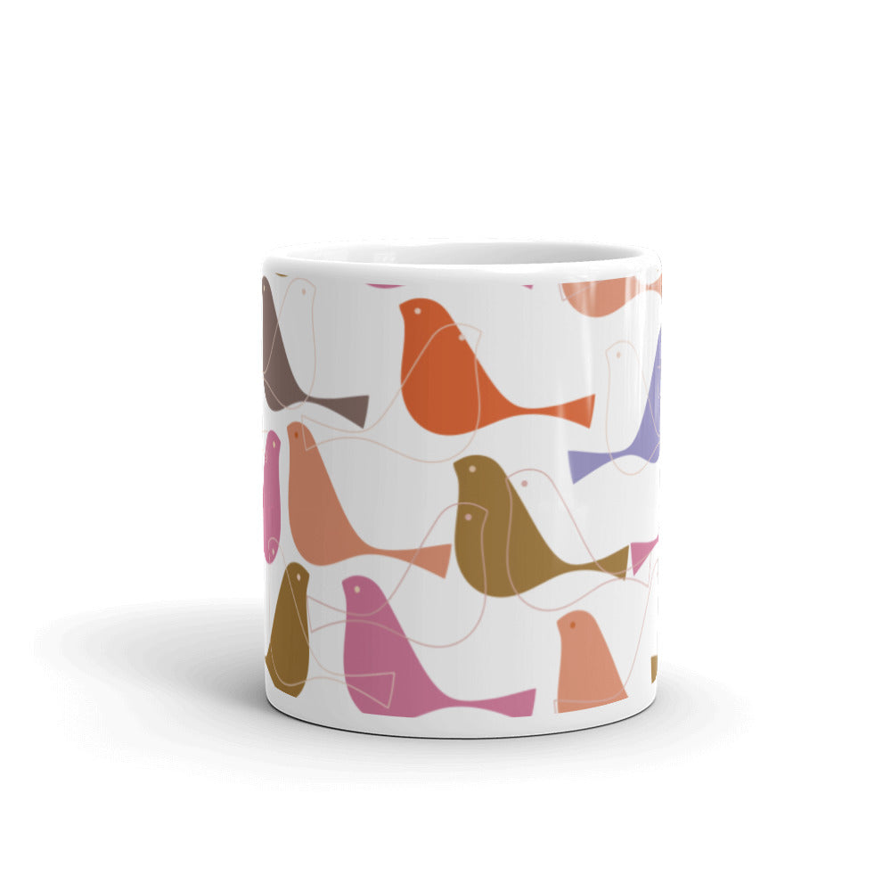 Belize Birds White glossy mug