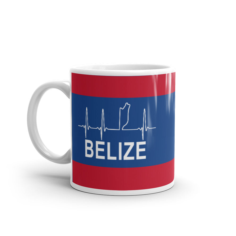 Belize Flag White glossy mug