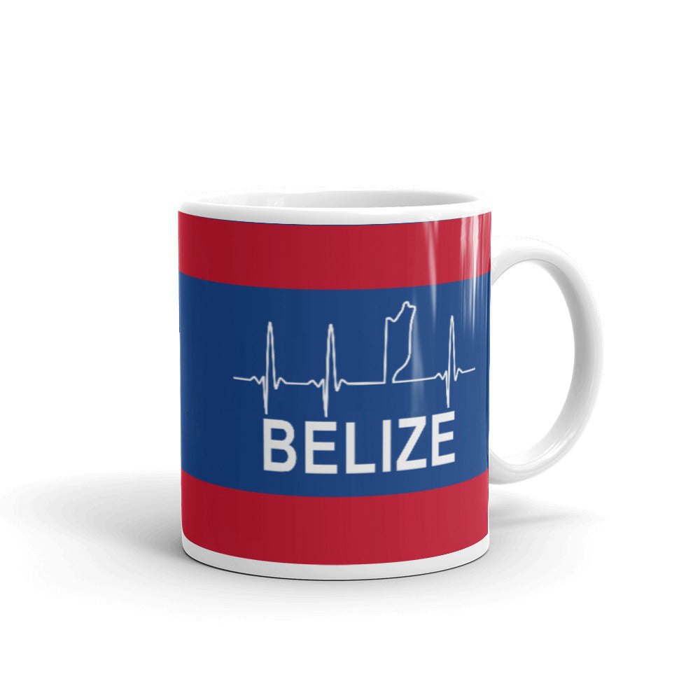 Belize Flag White glossy mug
