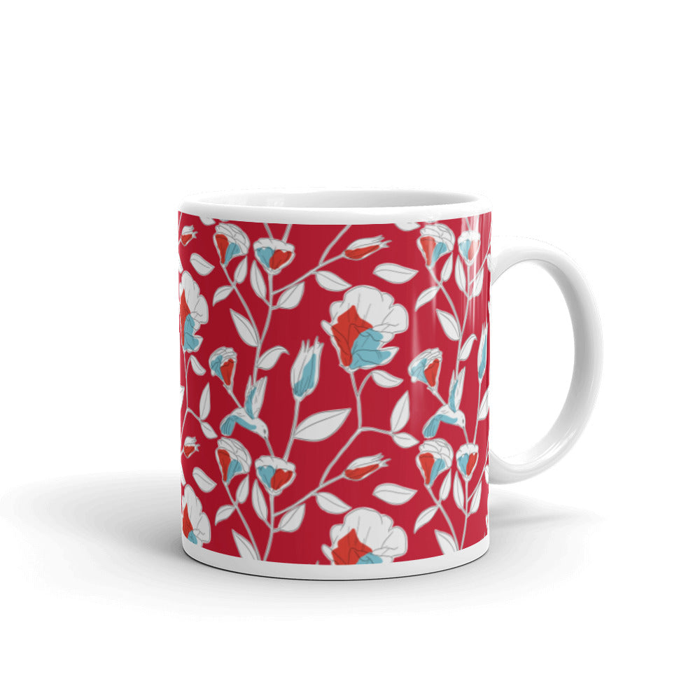 Hummingbird glossy mug in red