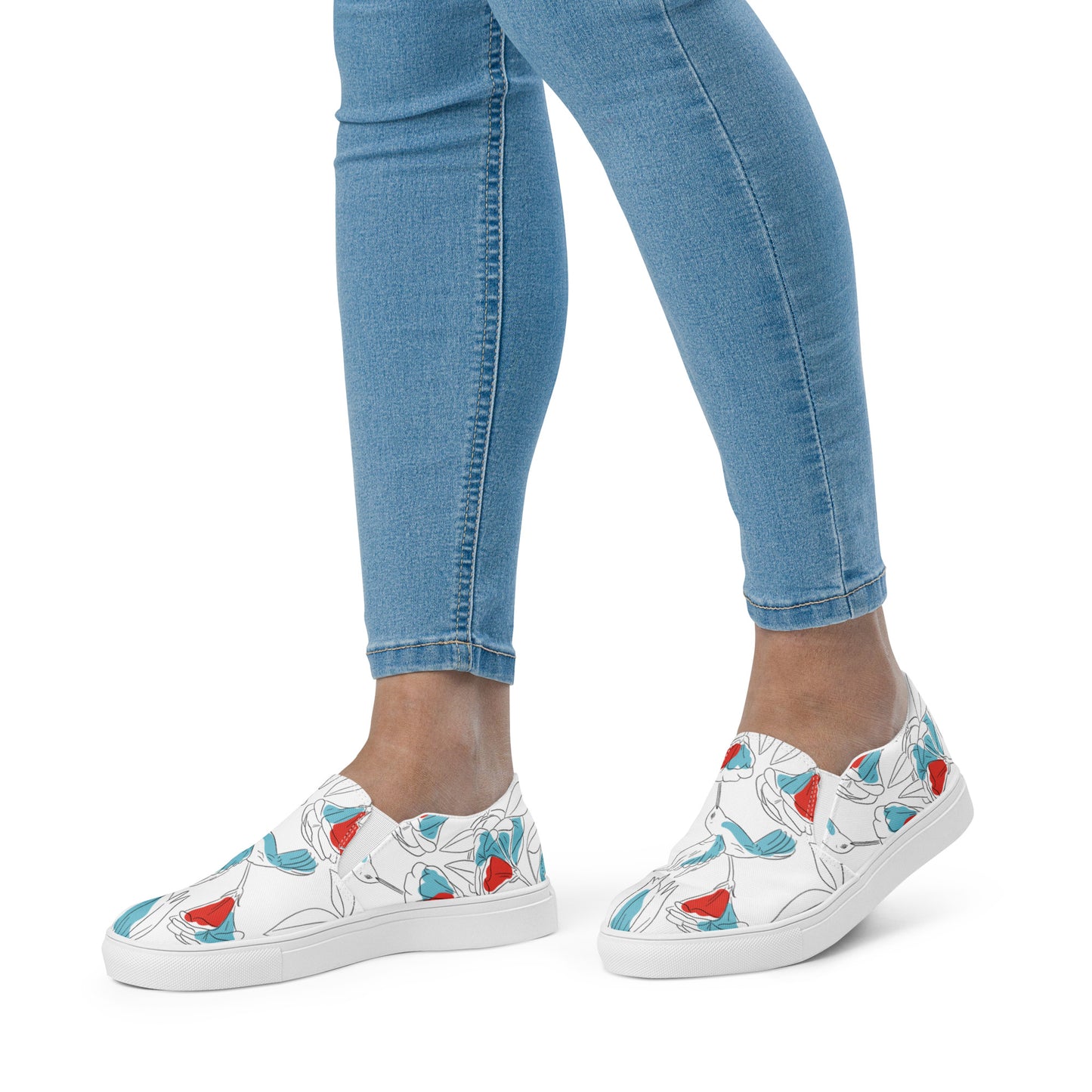 Hummingbird Women’s slip-on canvas shoes in white