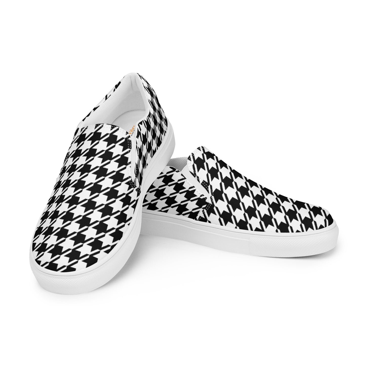 Houndstooth Women’s slip-on canvas shoes in White