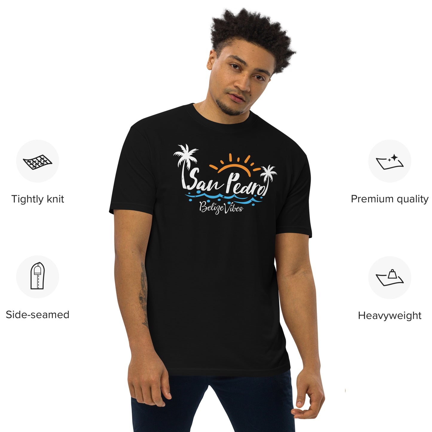 San Pedro Belize Men’s premium heavyweight tee