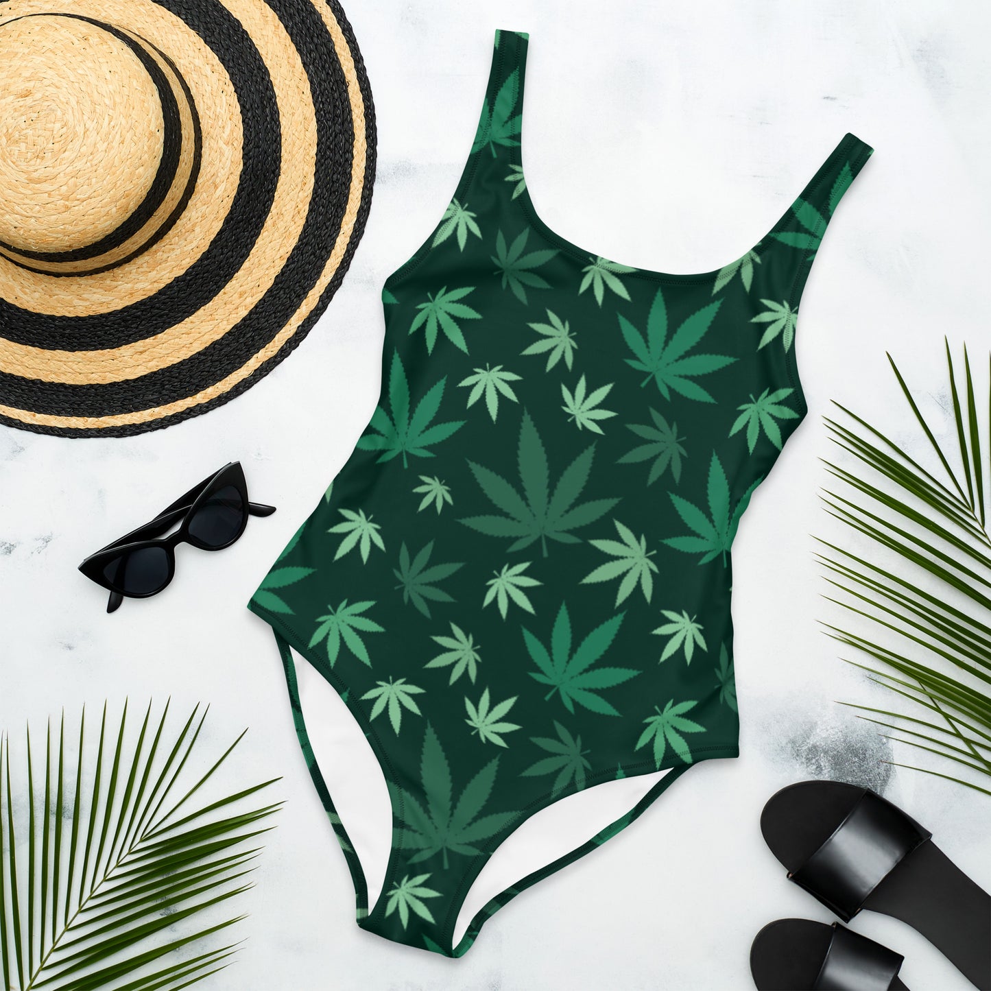 Weed Forest One-Piece Swimsuit