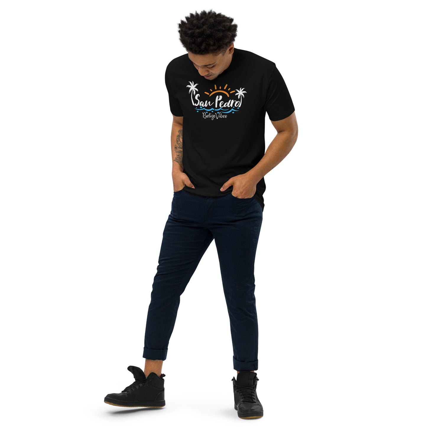 San Pedro Belize Men’s premium heavyweight tee