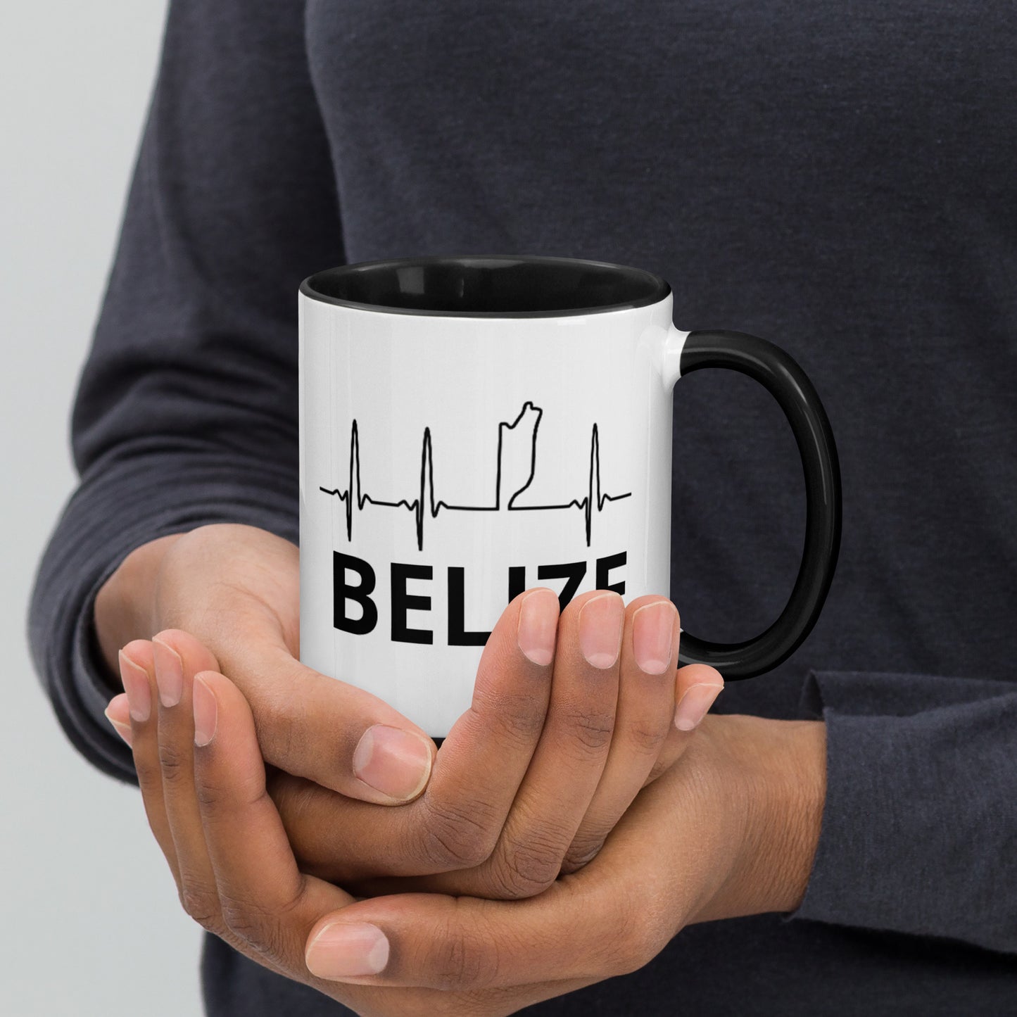 White Belize Lifeline Mug with Color Inside