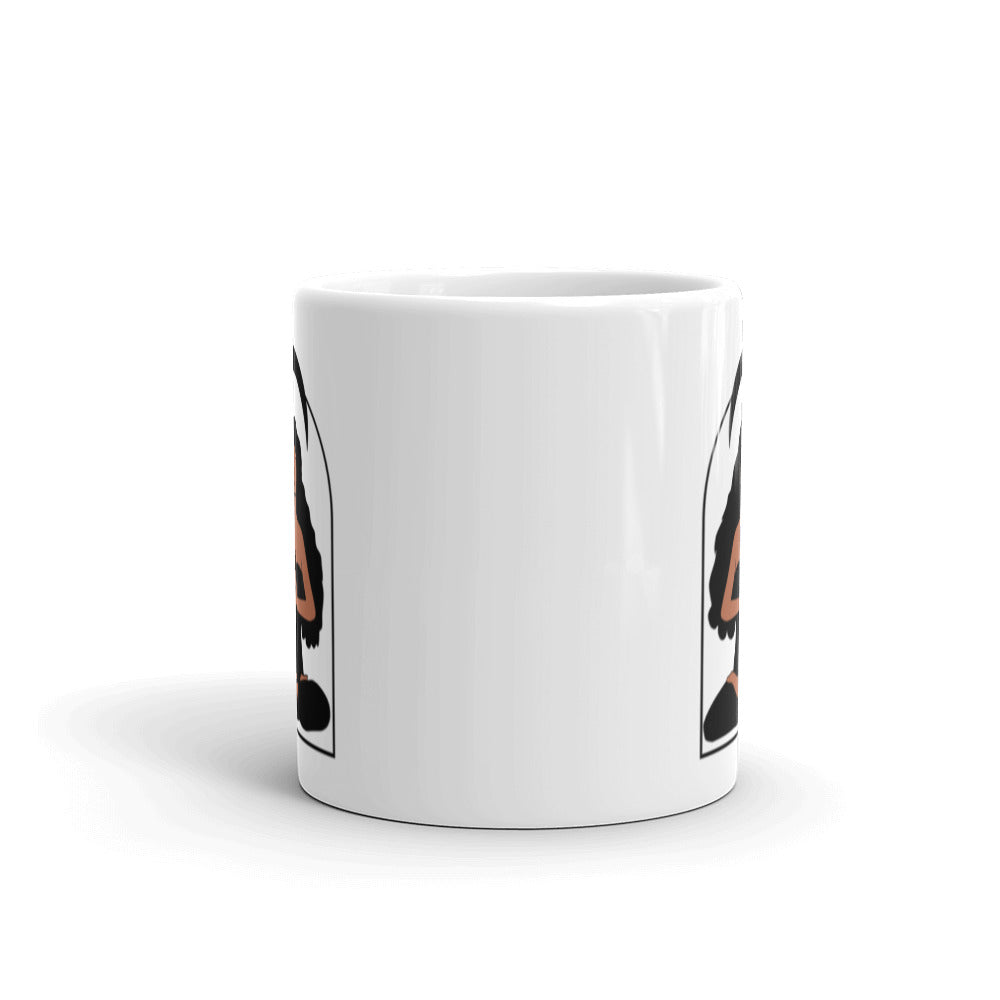 Manifest Happiness White glossy mug