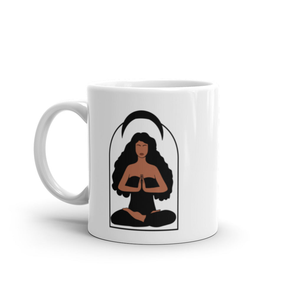 Manifest Happiness White glossy mug