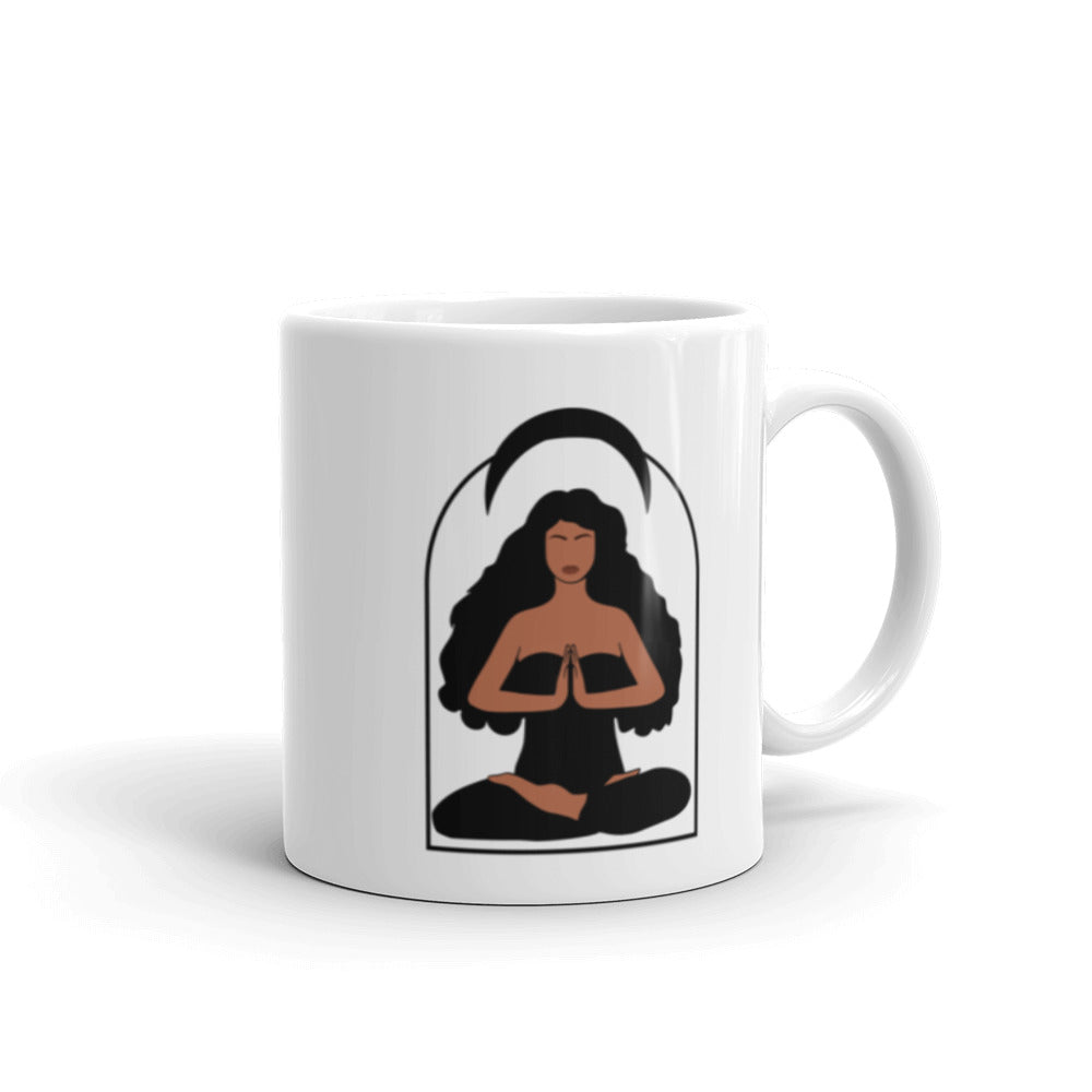 Manifest Happiness White glossy mug